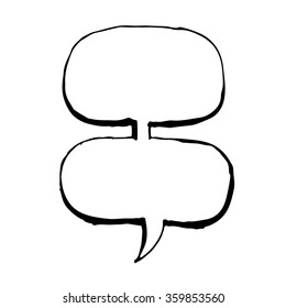 Hand drawn bubble speech Illustration symbol design