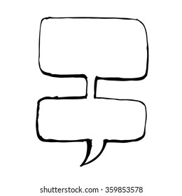 Hand drawn bubble speech Illustration symbol design