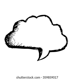 Hand drawn bubble speech Illustration symbol design