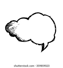 Hand drawn bubble speech Illustration symbol design