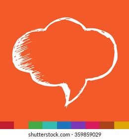 Hand drawn bubble speech Illustration symbol design