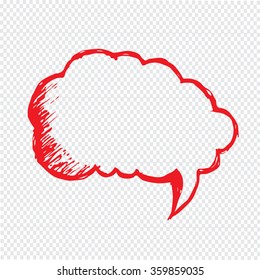Hand drawn bubble speech Illustration symbol design