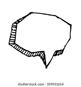 Hand drawn bubble speech Illustration symbol design
