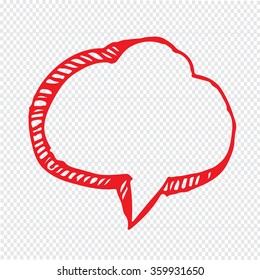 Hand drawn bubble speech Illustration symbol design