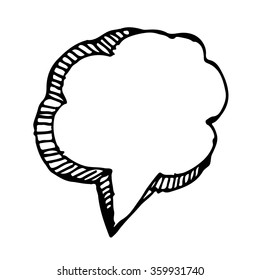 Hand drawn bubble speech Illustration symbol design