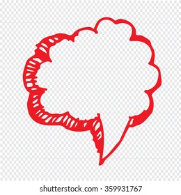 Hand drawn bubble speech Illustration symbol design