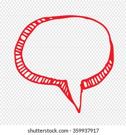 Hand drawn bubble speech Illustration symbol design