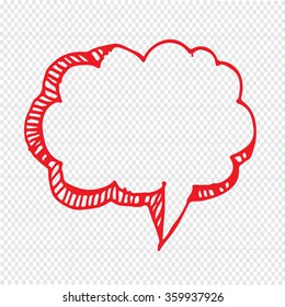 Hand drawn bubble speech Illustration symbol design