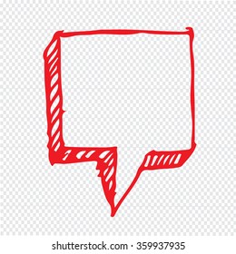 Hand drawn bubble speech Illustration symbol design