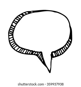 Hand drawn bubble speech Illustration symbol design