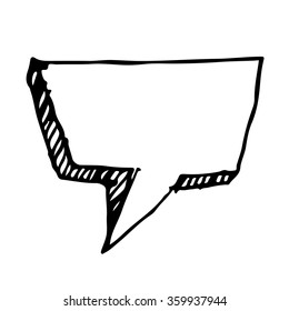 Hand drawn bubble speech Illustration symbol design