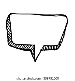 Hand drawn bubble speech Illustration symbol design