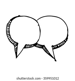 Hand drawn bubble speech Illustration symbol design