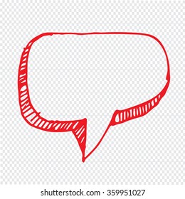 Hand drawn bubble speech Illustration symbol design