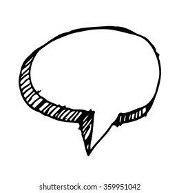 Hand drawn bubble speech Illustration symbol design