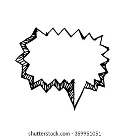Hand drawn bubble speech Illustration symbol design