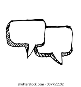 Hand drawn bubble speech Illustration symbol design