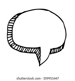 Hand drawn bubble speech Illustration symbol design