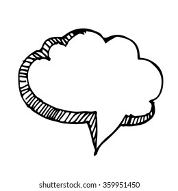 Hand drawn bubble speech Illustration symbol design