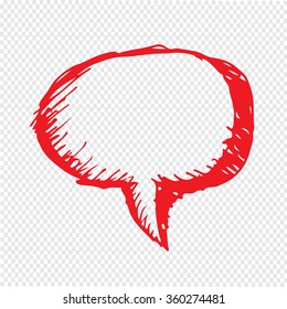 Hand drawn bubble speech Illustration symbol design