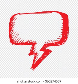 Hand drawn bubble speech Illustration symbol design