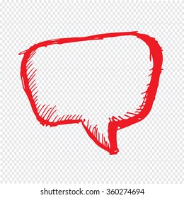 Hand drawn bubble speech Illustration symbol design