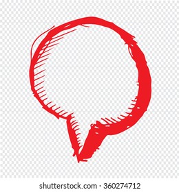Hand drawn bubble speech Illustration symbol design