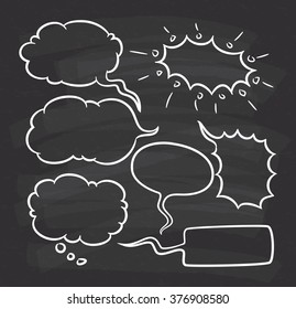 hand drawn bubble speech on chalkboard