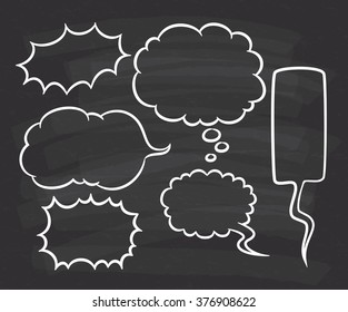 hand drawn bubble speech on chalkboard