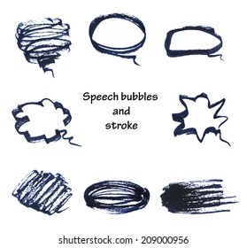 hand drawn bubble speech  and stroke vector