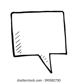 Hand drawn bubble speech, vector doodle isolated sign