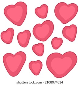 Hand drawn bubble style hearts collection. Perfect for poster, party invitation and print. Doodle vector illustration for decor and design. 


