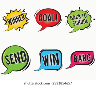 hand drawn Bubble talk phrases. Online chat clouds with different words comments information shapes vector. doodle