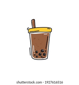 Hand drawn bubble tea illustration