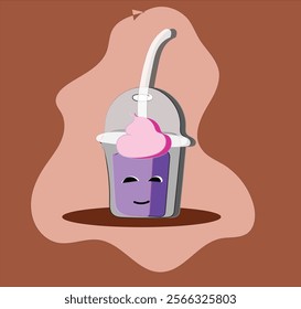 Hand drawn bubble tea isolated Smoothies bubble tea bubble coffee Vector illustration. 