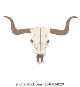 Hand drawn buffalo skull. Western themed design element.