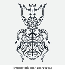 hand drawn bug illustration with doodle style