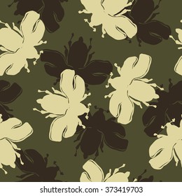 hand drawn bugs seamless pattern