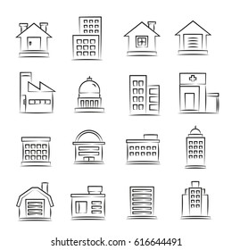 Hand Drawn Building Icons