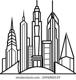 
hand drawn building outline on white 