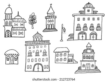 Hand Drawn Buildings