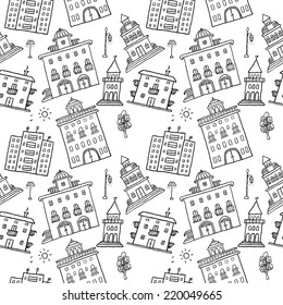 Hand Drawn Buildings Seamless