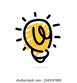 Bulb Doodle dibujado mano Creativo Idea vector