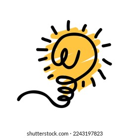 Hand drawn Bulb Doodle Creative Idea illustration vector