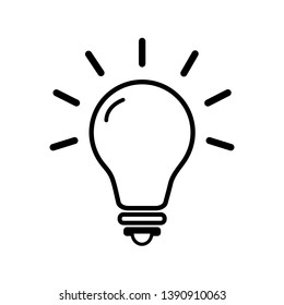 Hand drawn bulb vector illustration placed on white background.