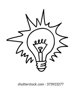 hand drawn bulb. vector illustration