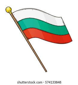 Hand drawn Bulgaria flag vector illustration.