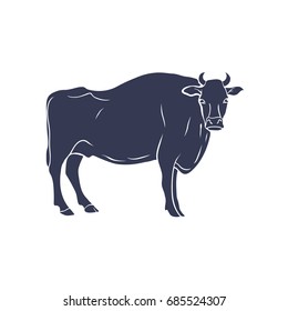 Hand Drawn Bull Illustration isolated on White Background. Vector illustration