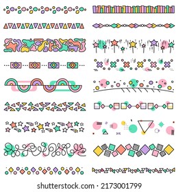 Hand Drawn Bullet Journal Dividers, Page Decoration, Doodles, Borders, Frames, Elements For Diary And Planner