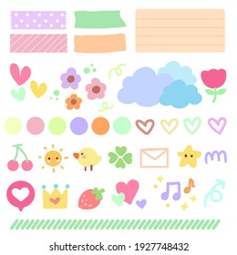 Hand drawn bullet journal elements.

